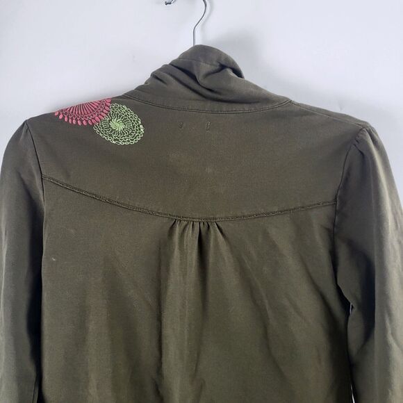 Lole Zip Up Sweatshirt S Womens Green Full Zip Long Sleeve Embroidered Pockets - Picture 6 of 9